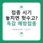 💉 독감 예방접종, ‘언제’ 맞아야 가장 효과적일까? 독감 예방접종