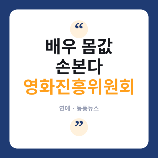 정부지원 중예산영화 출연료 낮춘다…최휘영 