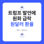 오르던 원화값, 트럼프 말 한마디에 와르르 환율