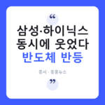 반도체 훈풍 다시?…급락했던 SK하이닉스·삼성전자 동반 반등 반도체 반등