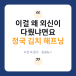 정국에게 김치를? 외신이 주목한 'K팝 팬덤 문화' 김치